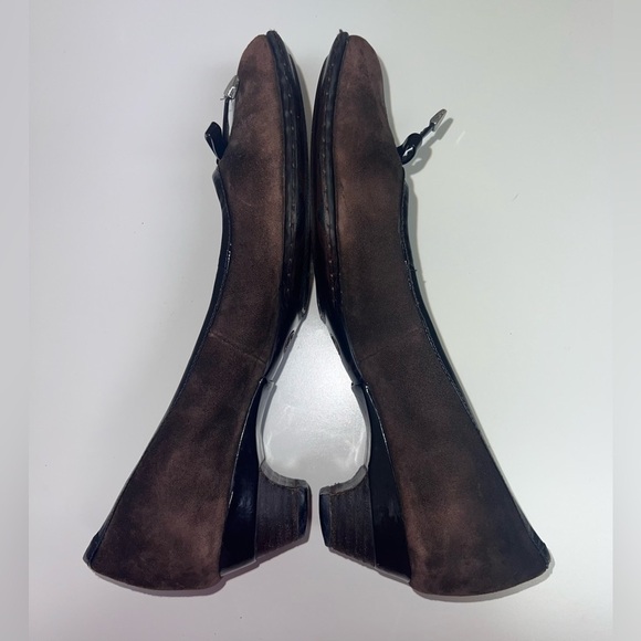 Sofft Shoes “Bow Dress Pumps Brown Suede Leather Block Heel” - Picture 6 of 7